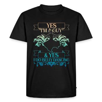 Suis un gars & Oui, je danse danse du ventre danseuse du ventre - T-shirt Premium bio Homme - noir - Devant - Nico (187cm)