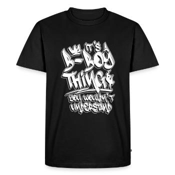 Breakdance BBoy Breakdancer Break Dance Hip Hop - T-shirt Premium bio Homme - noir - Devant - Nico (187cm)