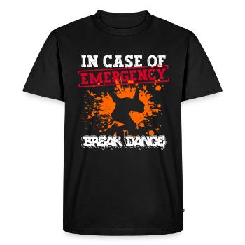 En cas de breakdance d’urgence - breakdance hip - T-shirt Premium bio Homme - noir - Devant - Nico (187cm)