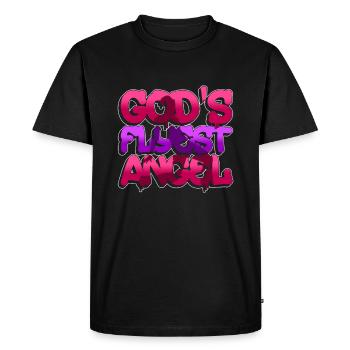 God’s Flyest Angel - Breakdance Hip Hop - T-shirt Premium bio Homme - noir - Devant - Nico (187cm)