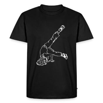 Breakdance Breakdancer Break Dance Oneline Art - T-shirt Premium bio Homme - noir - Devant - Nico (187cm)