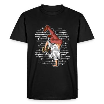 Breakdance Jesus - Breakdance Hip Hop - T-shirt Premium bio Homme - noir - Devant - Nico (187cm)