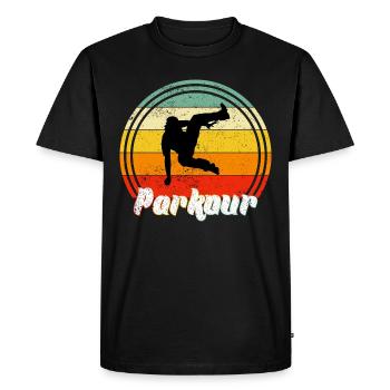 parkour - T-shirt Premium bio Homme - noir - Devant - Nico (187cm)