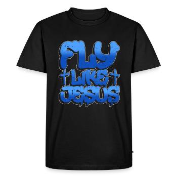 Flying Like Jesus - Breakdance Hip Hop - T-shirt Premium bio Homme - noir - Devant - Nico (187cm)
