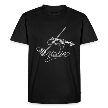 Violin Oneline Art - Violinist Violinist - Men's Premium Organic T-Shirt - black - Front - Nico (187cm)