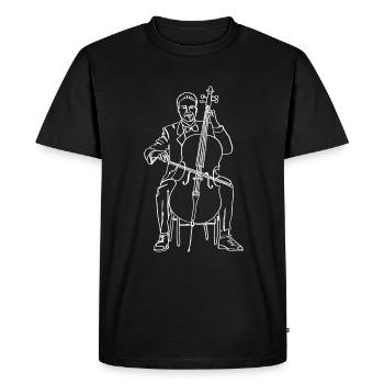 Cello Oneline Art - Cello Musician Cello Player - Men's Premium Organic T-Shirt - black - Front - Nico (187cm)