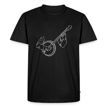 Banjo Oneline Art - Banjo Bluegrass Banjo Player - Men's Premium Organic T-Shirt - black - Front - Nico (187cm)