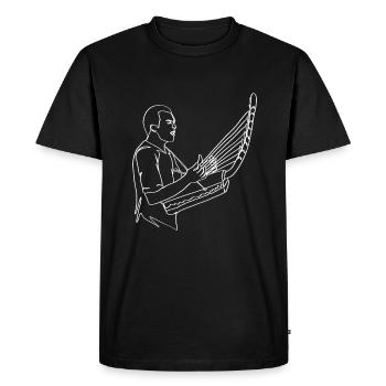 Adungu Oneline Art - Adungu Instrument Adungu - Men's Premium Organic T-Shirt - black - Front - Nico (187cm)