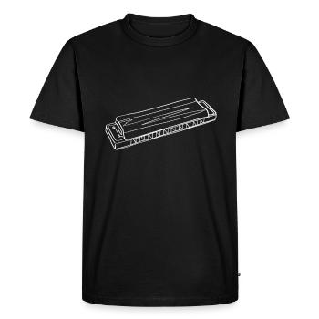 Harmonica Online Art - Harmonica - Men's Premium Organic T-Shirt - black - Front - Nico (187cm)