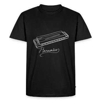 Harmonica Online Art - Harmonica - Men's Premium Organic T-Shirt - black - Front - Nico (187cm)