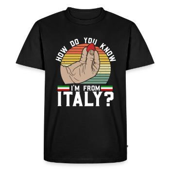 Italy Guitar Guitarist Guitar Player Funny - Men's Premium Organic T-Shirt - black - Front - Nico (187cm)