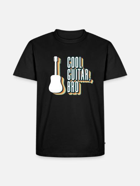 Coole Gitarre, Bro - Akustikgitarre - Männer Premium Bio T-Shirt - Schwarz