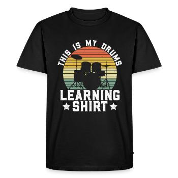C’est ma chemise d’apprentissage de batterie - Schlagzeug Rock - T-shirt Premium bio Homme - noir - Devant - Nico (187cm)