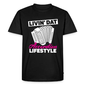 Livin' Dat Accordéon Mode de vie Akkordeon - T-shirt Premium bio Homme - noir - Devant - Nico (187cm)