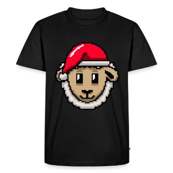 Moutons pixélisés Noël - Drôles de moutons - T-shirt Premium bio Homme - noir - Devant - Nico (187cm)