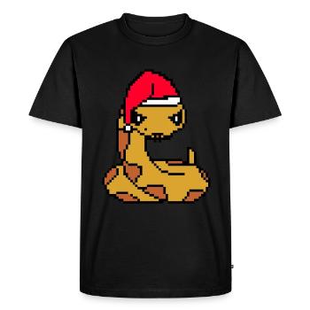 Snake Pixelated Christmas - Funny Snake - Men's Premium Organic T-Shirt - black - Front - Nico (187cm)