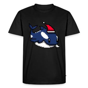 Orca Pixélisé Noël - Drôle - T-shirt Premium bio Homme - noir - Devant - Nico (187cm)