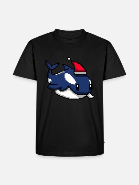 Orca Pixélisé Noël - Drôle - T-shirt Premium bio Homme - noir
