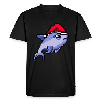 Noël pixélisé dauphin - Drôle - T-shirt Premium bio Homme - noir - Devant - Nico (187cm)