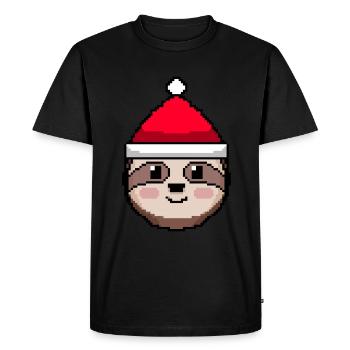 Noël pixélisé paresseux - Drôle de paresseux - T-shirt Premium bio Homme - noir - Devant - Nico (187cm)