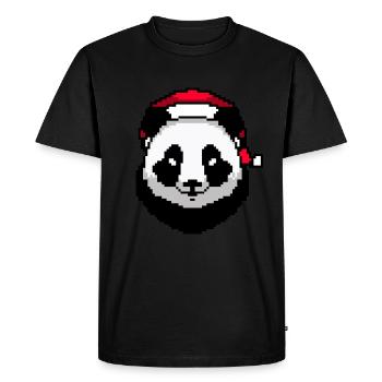 Panda Pixelated Christmas - Drôle - T-shirt Premium bio Homme - noir - Devant - Nico (187cm)
