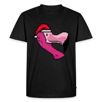 Flamingo Pixelated Christmas - Drôle - T-shirt Premium bio Homme - noir - Devant - Nico (187cm)
