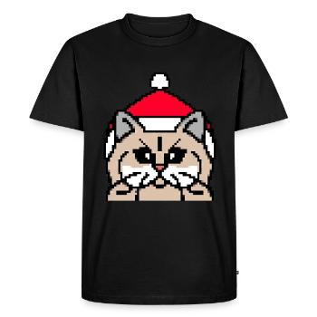 Noël pixelisé persan - Drôle - T-shirt Premium bio Homme - noir - Devant - Nico (187cm)