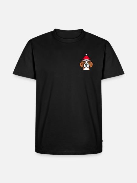 Beagle Pixelated Christmas - Funny - Men's Premium Organic T-Shirt - black