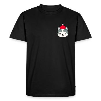Husky Pixelisé Chien de Noël Drôle - T-shirt Premium bio Homme - noir - Devant - Nico (187cm)