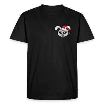 Lapin de Noël pixélisé - Drôle de lapin - T-shirt Premium bio Homme - noir - Devant - Nico (187cm)