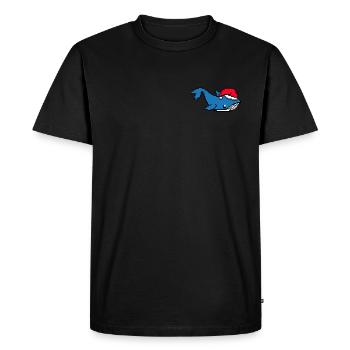 Blue Whale Pixelated Christmas - Funny Blue Whale - Men's Premium Organic T-Shirt - black - Front - Nico (187cm)
