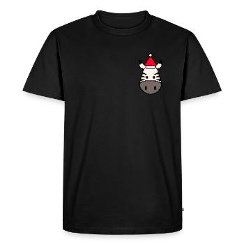 Zebra pixelated Christmas - Funny zebra - Men's Premium Organic T-Shirt - black - Front - Nico (187cm)