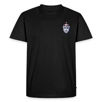 Wolf Pixelated Christmas - Merry Wolf - Men's Premium Organic T-Shirt - black - Front - Nico (187cm)