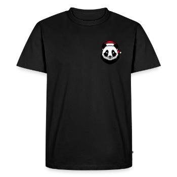 Panda Pixelated Christmas - Drôle - T-shirt Premium bio Homme - noir - Devant - Nico (187cm)