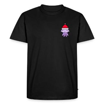 Méduses pixélisées de Noël - Drôle de méduse - T-shirt Premium bio Homme - noir - Devant - Nico (187cm)