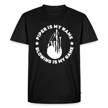 Cornemuse écossaise Musique de joueur de cornemuse écossaise - T-shirt Premium bio Homme - noir - Devant - Nico (187cm)