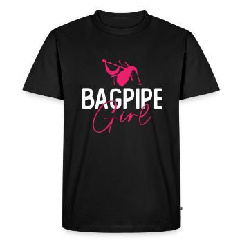 Bagpipe Girl - Musique écossaise de cornemuse - T-shirt Premium bio Homme - noir - Devant - Nico (187cm)