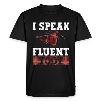 I speak fluent Toot - Bagpipes Scottish - Men's Premium Organic T-Shirt - black - Front - Nico (187cm)