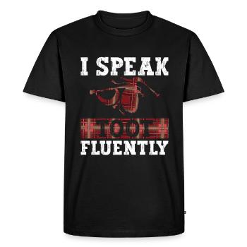 I speak fluent Toot - Bagpipes Scottish - Men's Premium Organic T-Shirt - black - Front - Nico (187cm)