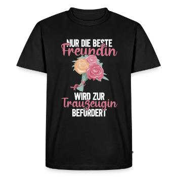 Beste Freundin Trauzeugin Braut Hochzeit - Männer Premium Bio T-Shirt - Schwarz - Vorne - Nico (187cm)