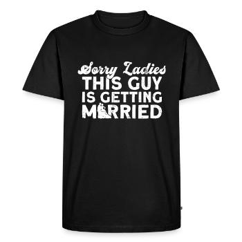 Désolé mesdames, ce gars se marie marié - T-shirt Premium bio Homme - noir - Devant - Nico (187cm)