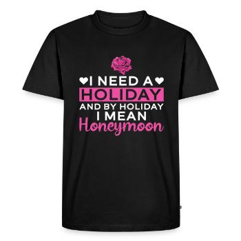 Honeymoon - Bridal JGA Wedding - Men's Premium Organic T-Shirt - black - Front - Nico (187cm)