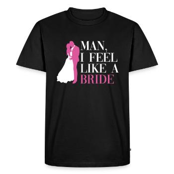 Homme, je me sens comme une mariée - mariée - T-shirt Premium bio Homme - noir - Devant - Nico (187cm)