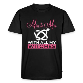 Miss To Mrs. With All My Witches - Bride JGA - Men's Premium Organic T-Shirt - black - Front - Nico (187cm)