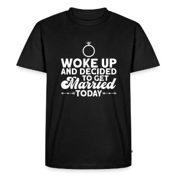 Tenue partenaire marié mariage spontané - T-shirt Premium bio Homme - noir - Devant - Nico (187cm)
