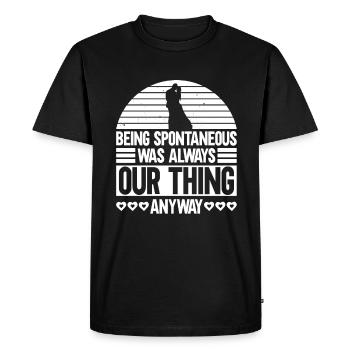 Tenue partenaire marié mariage spontané - T-shirt Premium bio Homme - noir - Devant - Nico (187cm)
