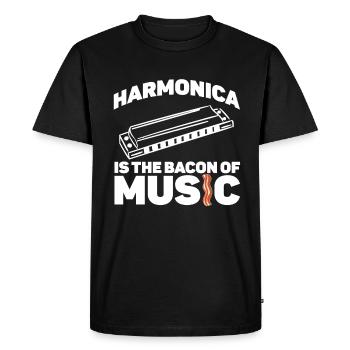 Harmonica harmonica player Musician Lustig - Men's Premium Organic T-Shirt - black - Front - Nico (187cm)