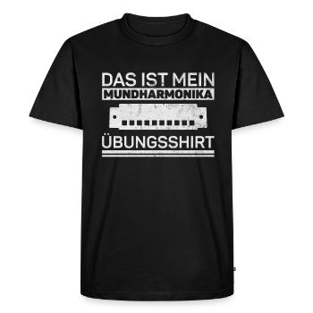 Mein Mundharmonika Übungsshirt Mundharmonika - Männer Premium Bio T-Shirt - Schwarz - Vorne - Nico (187cm)