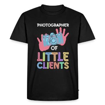 Photographe nouveau-né Photographie de bébé Dicton - T-shirt Premium bio Homme - noir - Devant - Nico (187cm)