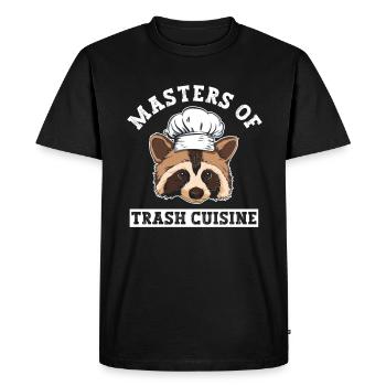 Masters of Trash Cooking - Funny Raccoon - Men's Premium Organic T-Shirt - black - Front - Nico (187cm)